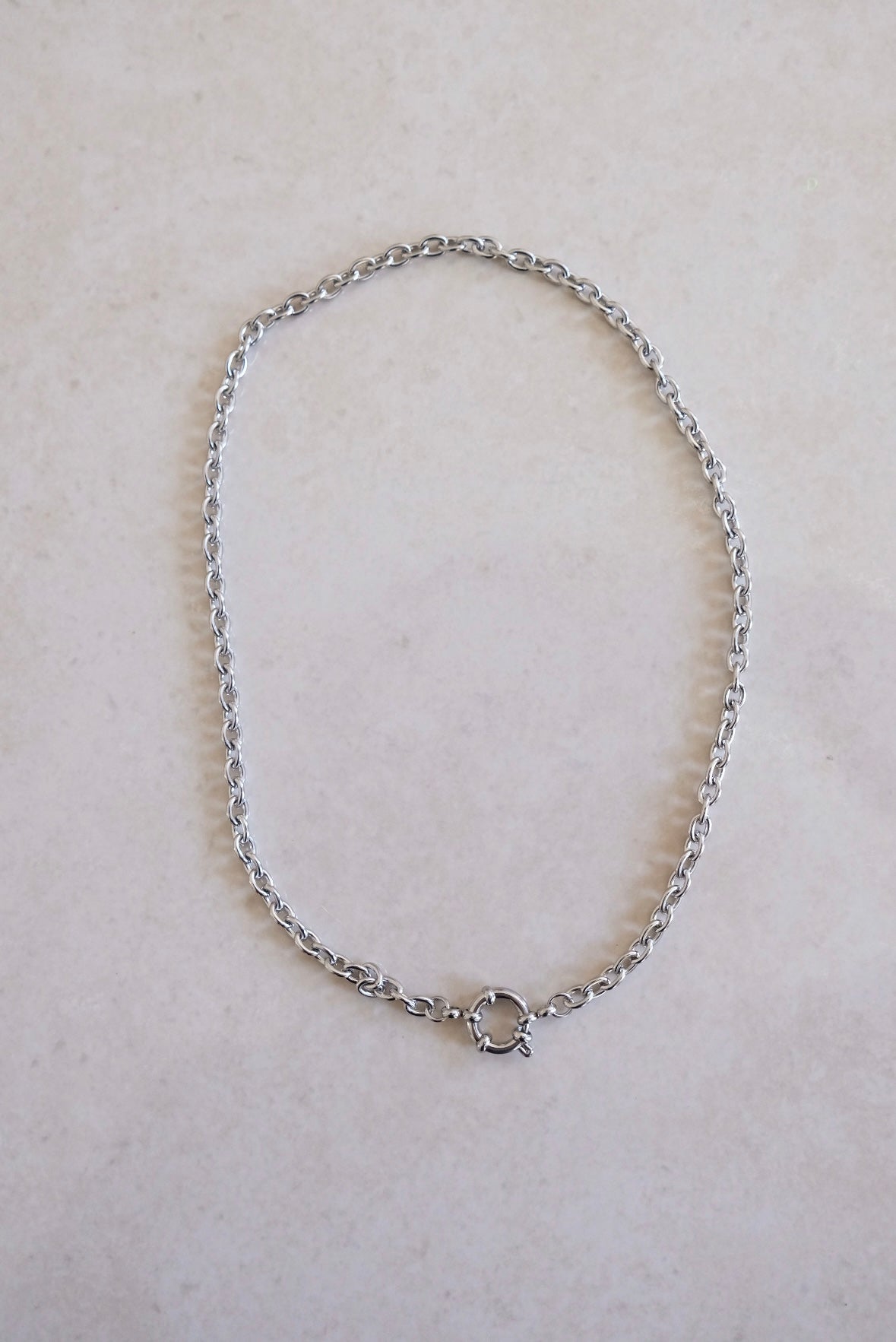 Base catena bold con moschettone argento