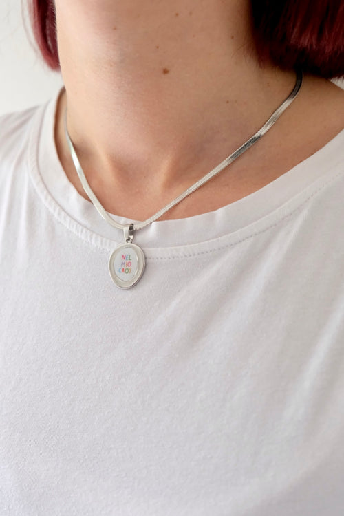 Base Collana Nastrino Argento