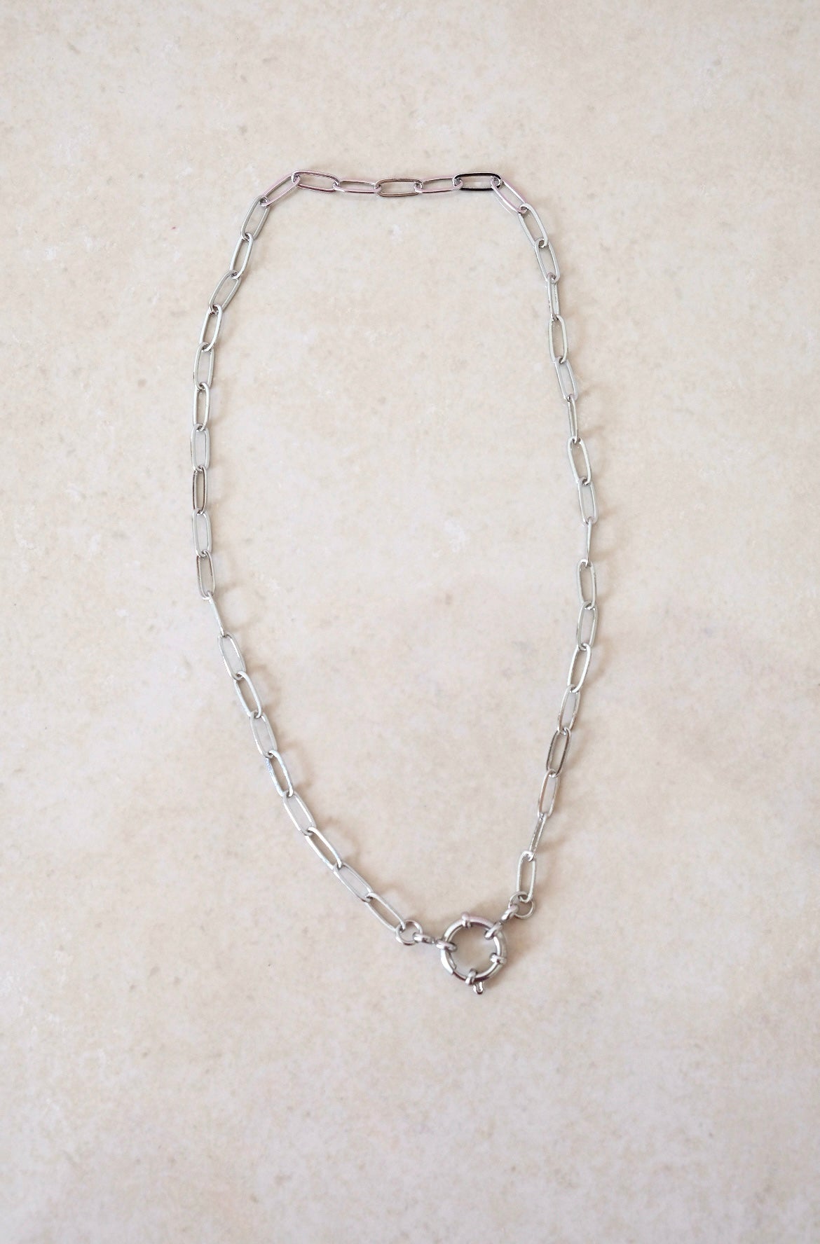 Base collana catena con moschettone Argento